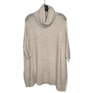 Antonio Melani 100% Cashmere Luxury Tan Turtleneck Sweater Tunic Size Small